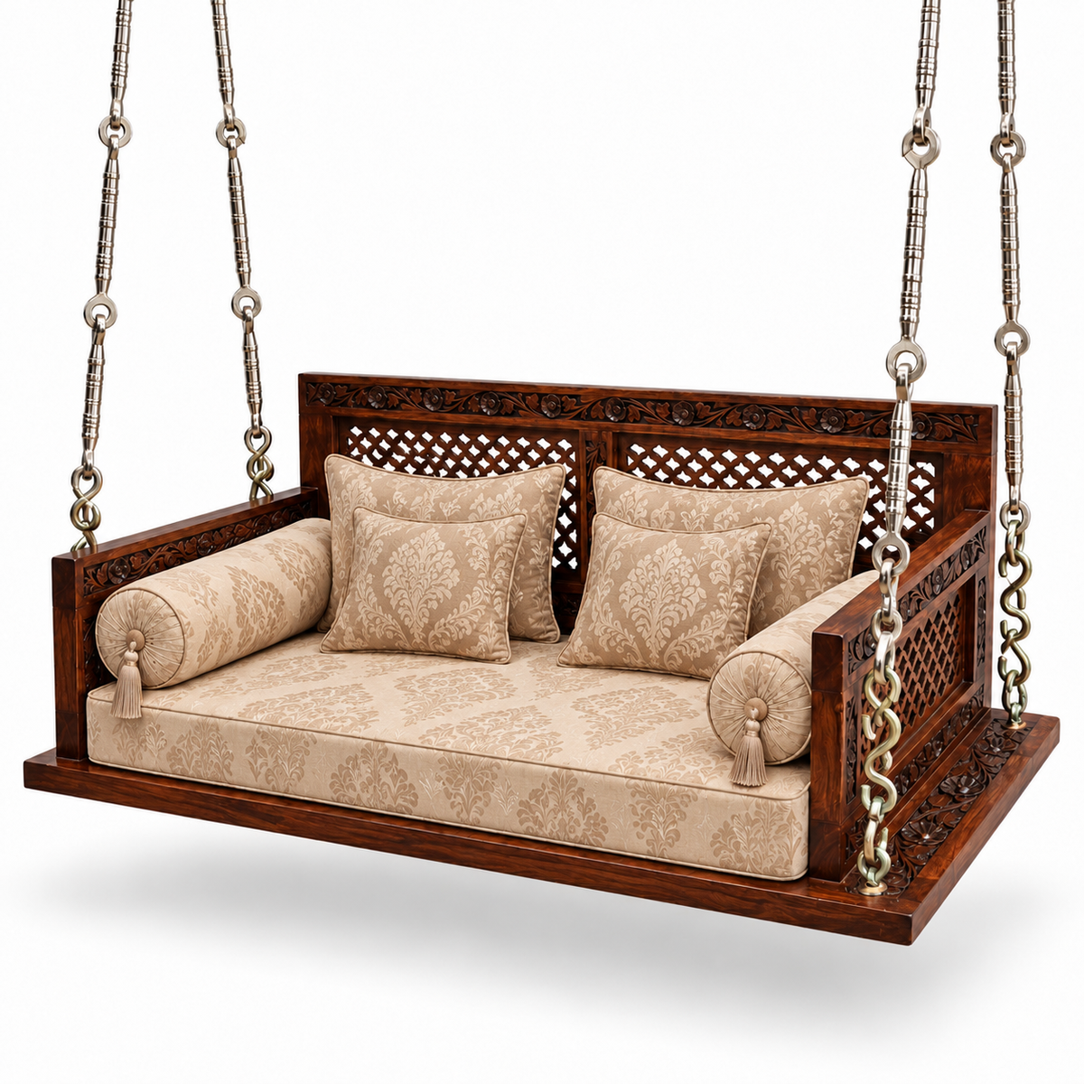 SD01 Ceiling Jhoola – Natural Double Tone – matching cushion set