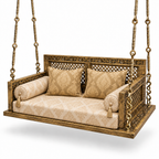 SD01 Ceiling Jhoola – Golden Antique – matching cushion set