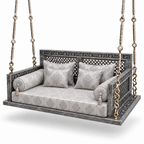 SD01 Ceiling Jhoola – Silver Antique – matching cushion set