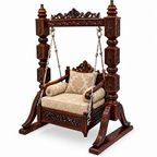 SD Single Seater Jhoola – Natural Double Tone – matching cushion set