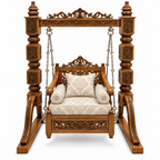SD Single Seater Jhoola – Bleach Double Tone – matching cushion set