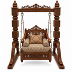 SD Single Seater Jhoola – Walnut – matching cushion set
