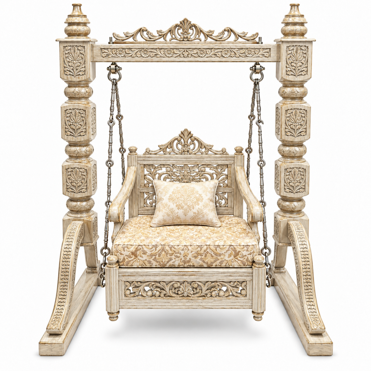 SD Single Seater Jhoola — White Gold