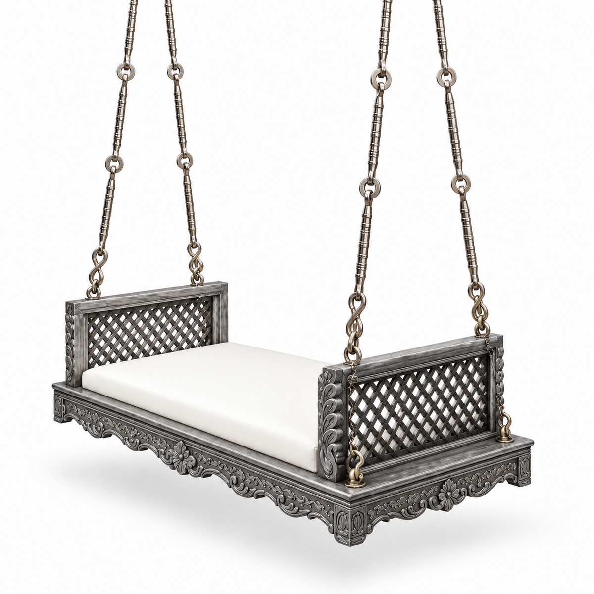 SD02 Ceiling Jhoola – Silver Antique – SD01 style metal hanging