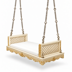 SD02 Ceiling Jhoola – White Gold – SD01 style metal hanging