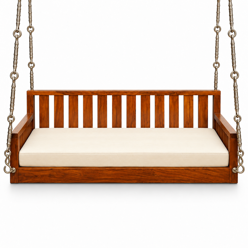 SD03 Ceiling Jhoola – Bleach Double Tone – side hanging, seat cushion only