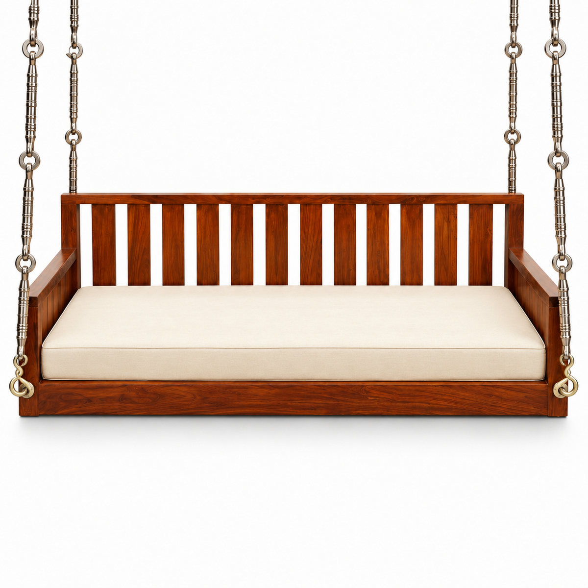SD03 Ceiling Jhoola – Natural Double Tone – side hanging, seat cushion only