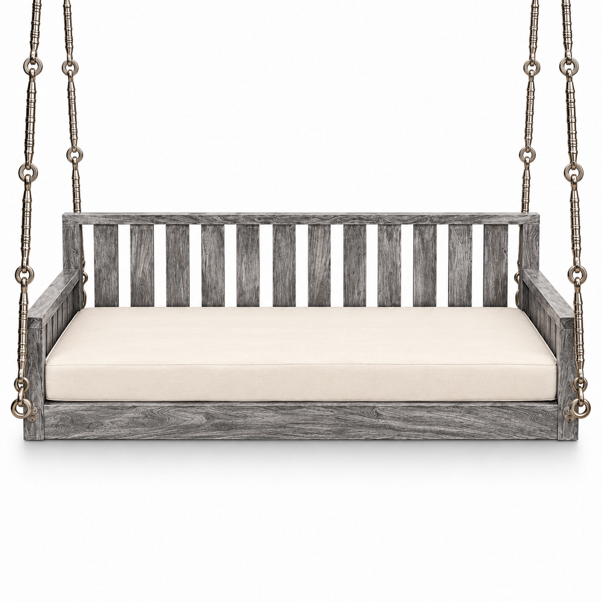 SD03 Ceiling Jhoola – Silver Antique – side hanging, seat cushion only