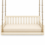 SD03 Ceiling Jhoola – White Gold – side hanging, seat cushion only
