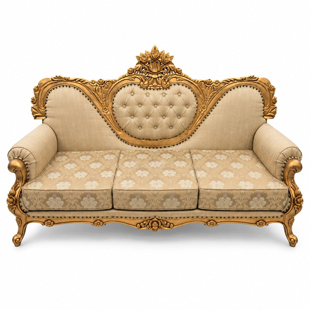Shah Jahan Grandeur — original golden finish three-seater photograph