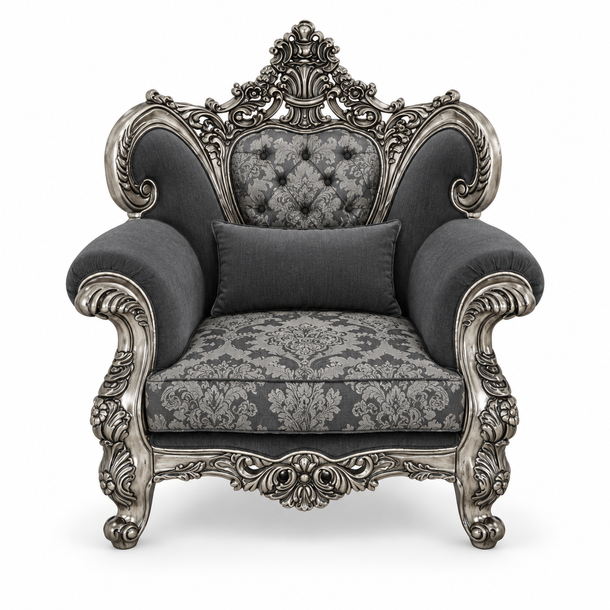 Shah Jahan Grandeur — Silver Antique — 1 seater