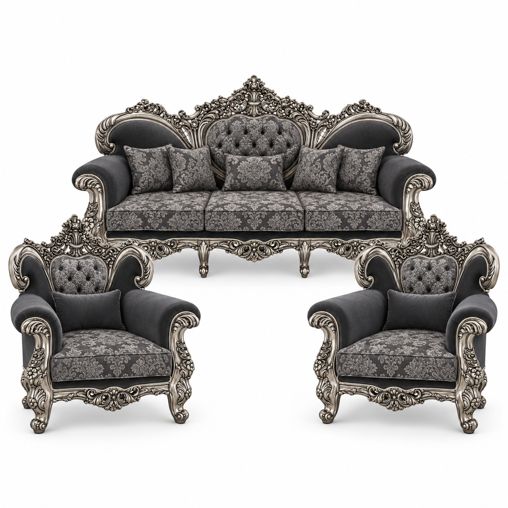 Shah Jahan Grandeur — Silver Antique — 3+1+1 bundle