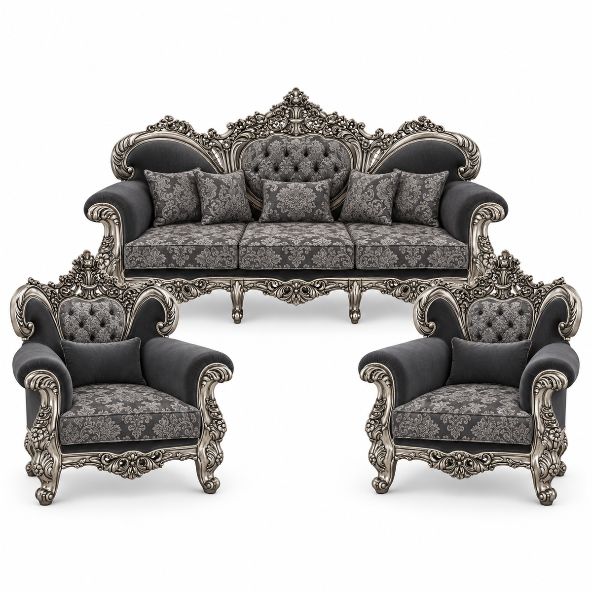 Shah Jahan Grandeur — Silver Antique — 3+1+1 bundle