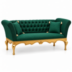 Sheraz 3 Seater — Gold polish with plain fabric