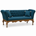 Sheraz 3 Seater — Golden Antique polish with plain fabric