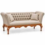 Sheraz 3 Seater — Natural polish with plain fabric
