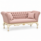 Sheraz 3 Seater — White Gold polish with plain fabric