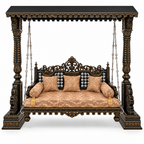 SWANN 3 Seater Jhoola – Black Gold – Front