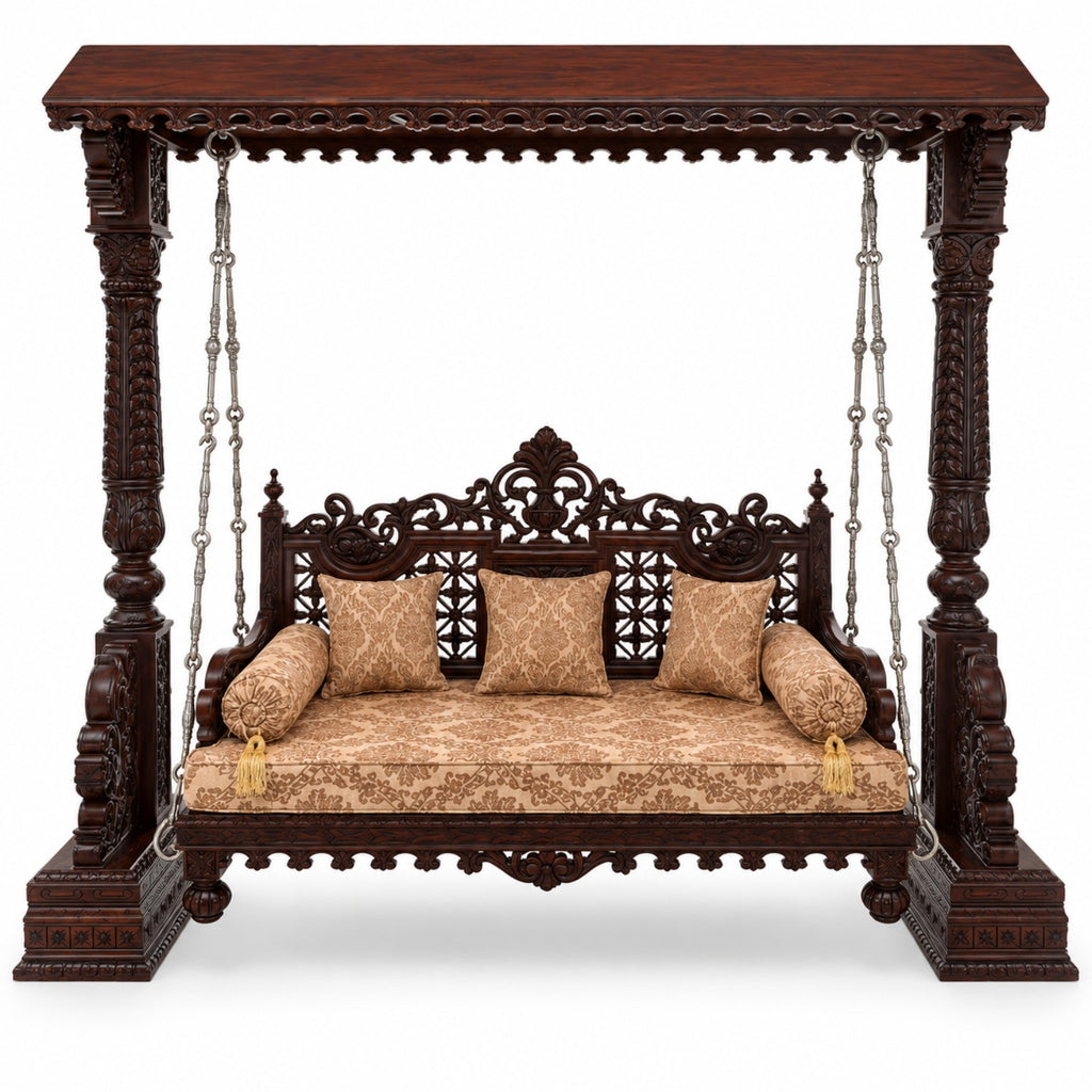 SWANN 3 Seater Jhoola – Natural Double Tone – Front