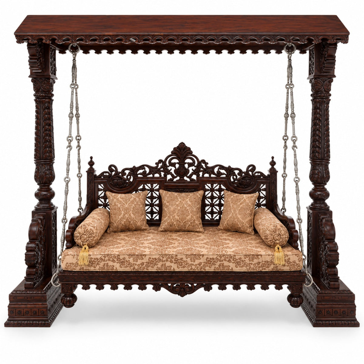 SWANN 3 Seater Jhoola – Natural Double Tone – Front