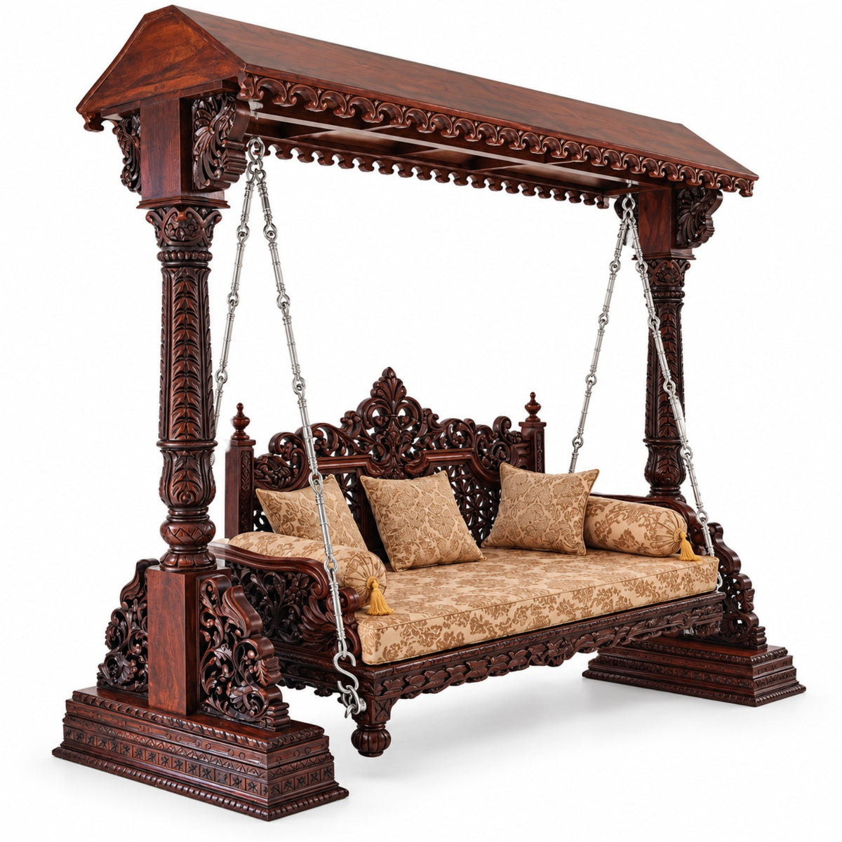 SWANN 3 Seater Jhoola – Natural Double Tone – Side