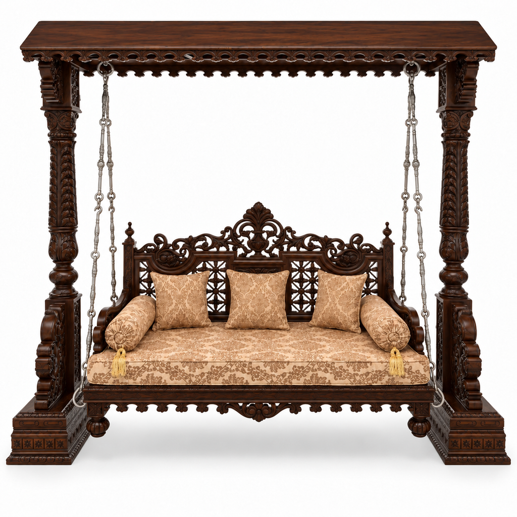 SWANN 3 Seater Jhoola – Walnut – Front