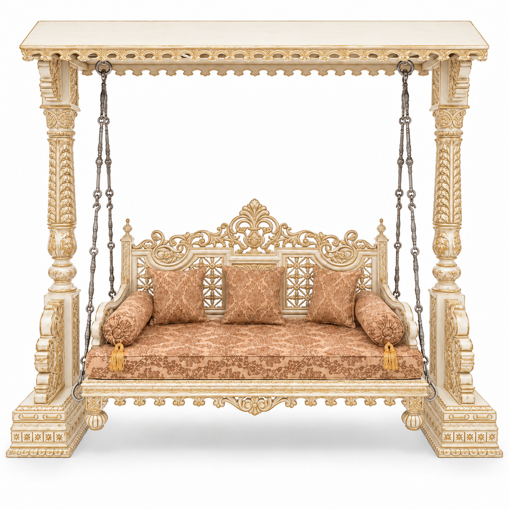 SWANN 3 Seater Jhoola – White Gold – Front