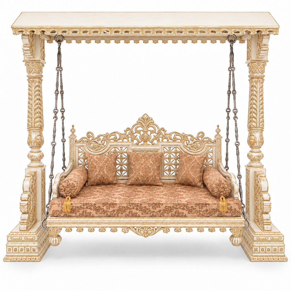 SWANN 3 Seater Jhoola – White Gold – Front