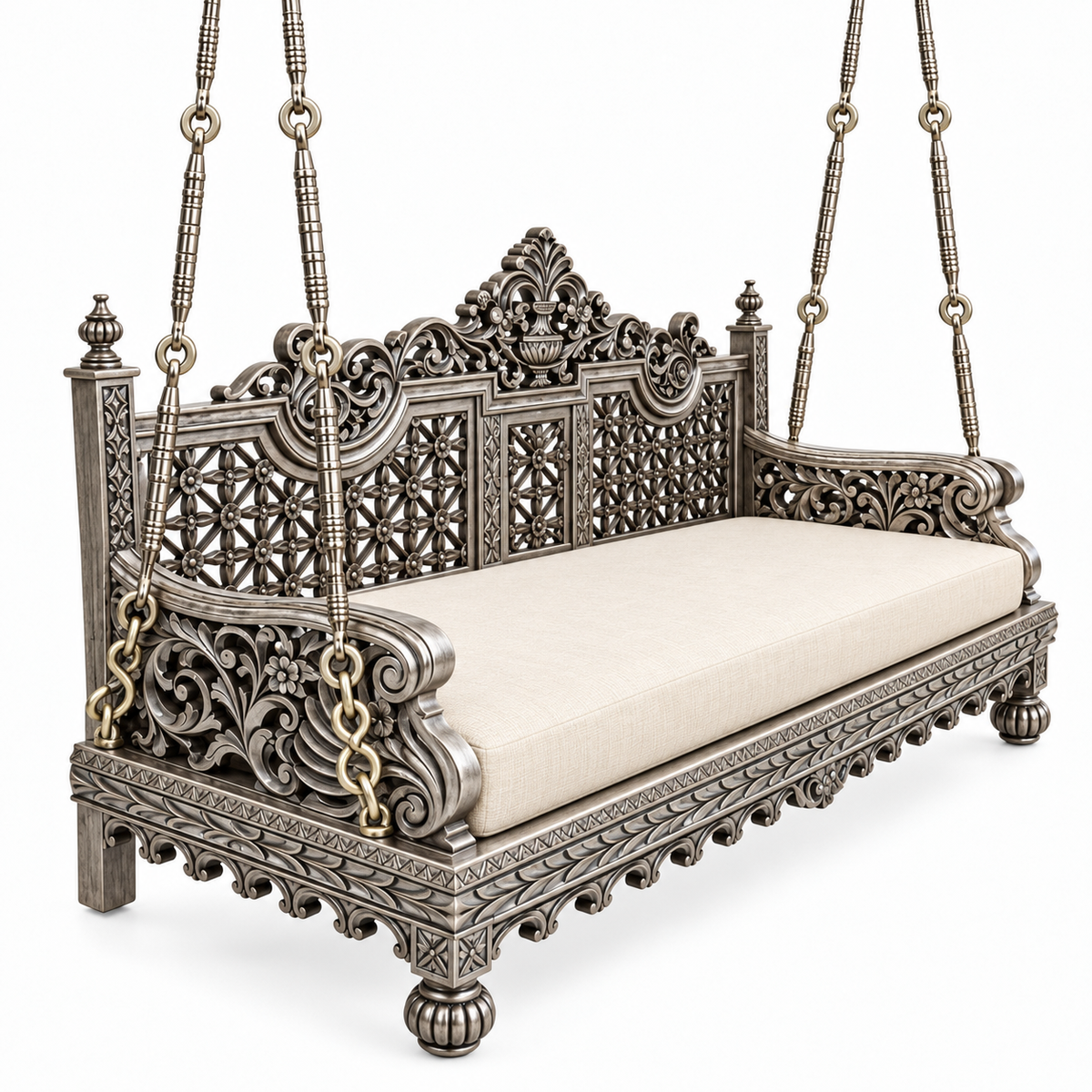 SWANN Ceiling Jhoola – Silver Antique – consistent Silver Antique hanging placement