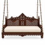 SWANN Ceiling Jhoola – Walnut Front – consistent Silver Antique hanging placement