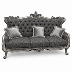 Zara 3 Seater Sofa – Silver Antique with Charcoal / Silver fabric
